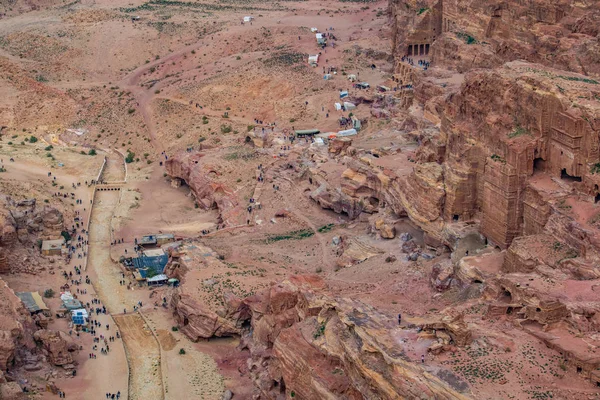 Kral mezarları: Petra, Jordan, havadan görünümü — Stok fotoğraf