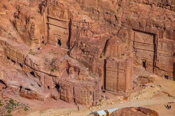 Vue aérienne des tombes royales à Petra, Jordanie — Photo