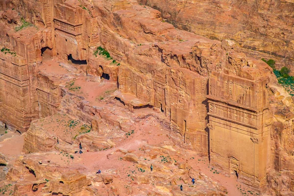 Vue aérienne des tombes royales à Petra, Jordanie — Photo