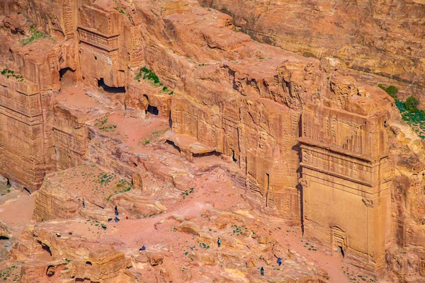 Aerial view of royal tombs in Petra, Jordan — Stock Photo, Image