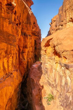 Wadi Rum çöl Ürdün'de Khazali siq