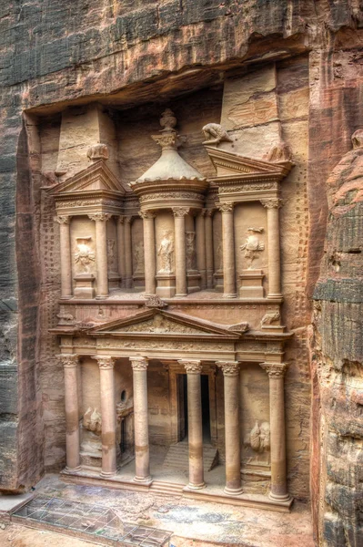 Al Khazneh grav också kallas Treasury på Petra, Jordanien — Stockfoto