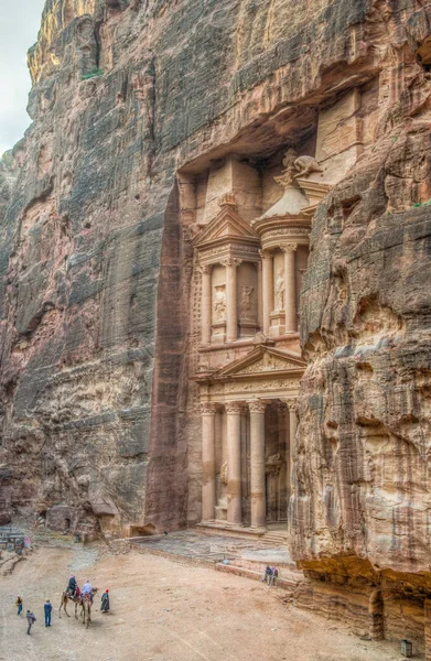 Al Khazneh grav också kallas Treasury på Petra, Jordanien — Stockfoto
