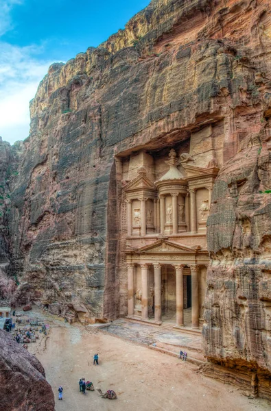 Al Khazneh túmulo também chamado Tesouro em Petra, Jordânia — Fotografia de Stock