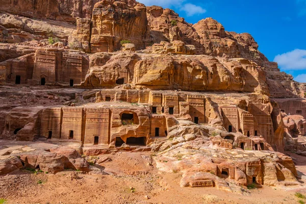 Calle de fachadas en Petra, Jordania —  Fotos de Stock