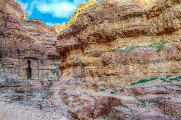 Tumba de león en Petra, Jordania —  Fotos de Stock