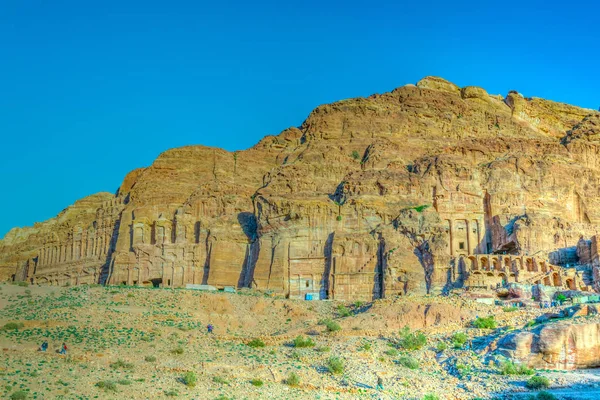 Túmulos de urna, seda, coríntia e palácio em petra, Jordânia — Fotografia de Stock