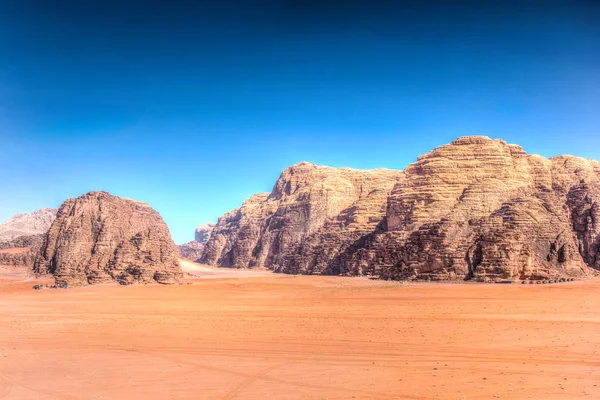 Táj a wadi rum desert, Jordánia — Stock Fotó