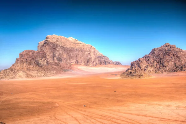 Táj a wadi rum desert, Jordánia — Stock Fotó