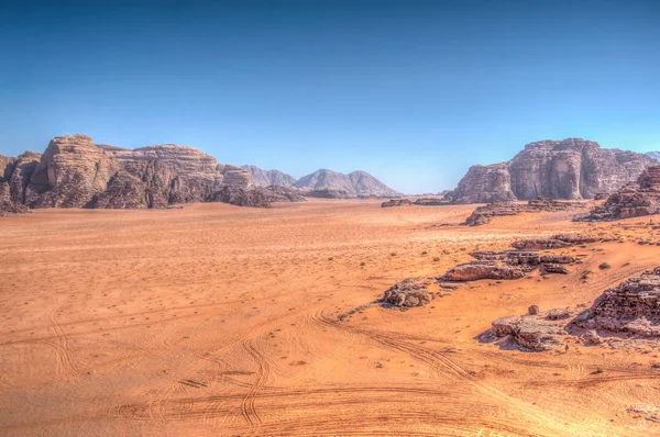 Paisagem do deserto de Wadi Rum na Jordânia — Fotografia de Stock