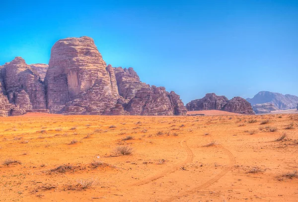 在约旦河朗姆酒沙漠的景观 — 图库照片
