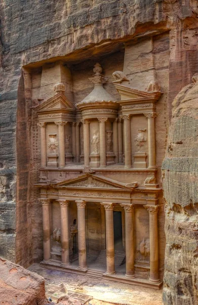 Al Khazneh grav också kallas Treasury på Petra, Jordanien — Stockfoto