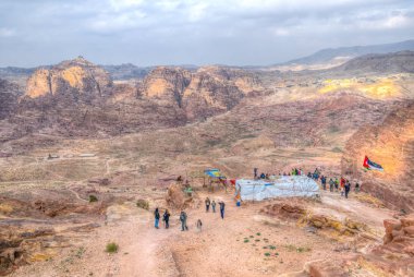 Petra, Jordan, 2 Ocak 2019: Sacri yüksek yeri kalıntıları