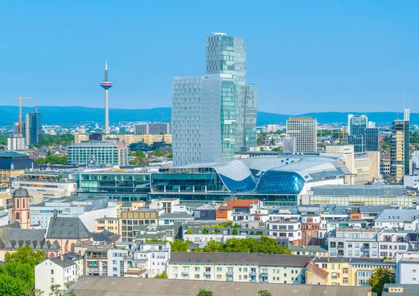 Вид с воздуха на центр Франкфурта, Германия — стоковое фото