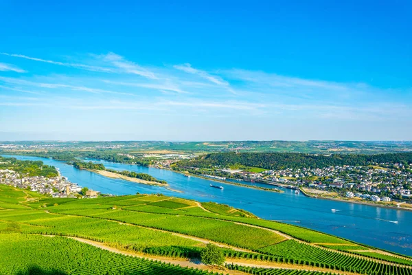 A németországi Ruedesheim am Rhein légi megtekintése — Stock Fotó