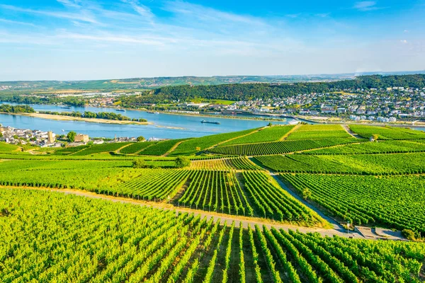 A németországi Ruedesheim am Rhein légi megtekintése — Stock Fotó