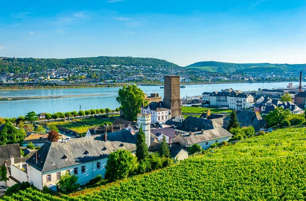 A németországi Ruedesheim am Rhein légi megtekintése — Stock Fotó