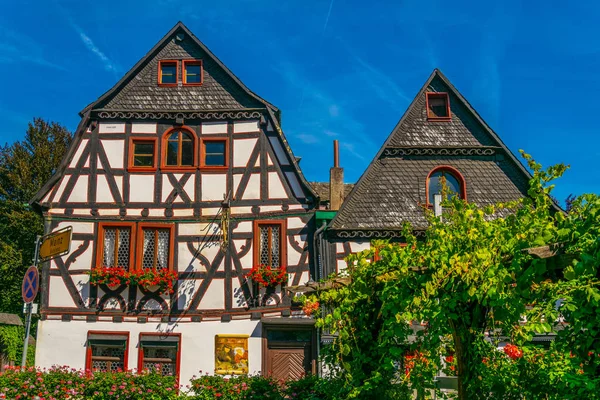Fachadas de madera en Bacharach, Alemania — Foto de Stock