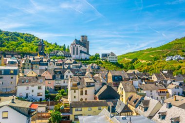 Oberwesel, Almanya Saint Martin Kilisesi ile Cityscape