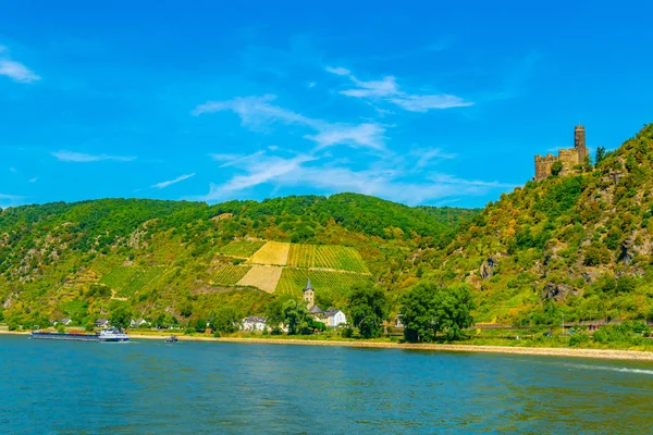 Burg Maus néző Rhein folyó Németországban — Stock Fotó