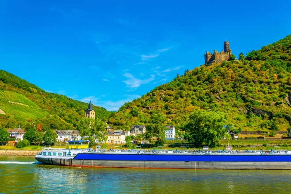 Burg Maus με θέα στον ποταμό Rhein στη Γερμανία — Φωτογραφία Αρχείου