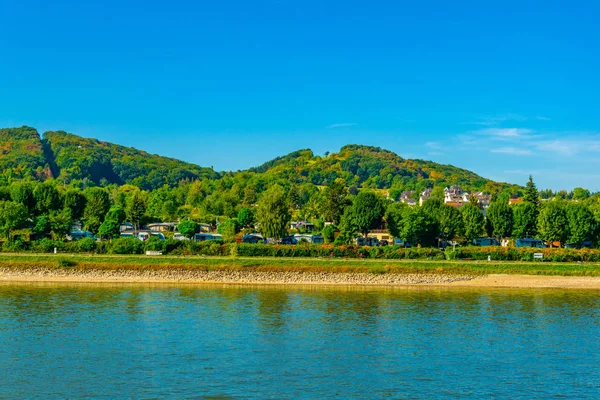 Rajna-folyó közel Koblenz Németországban — Stock Fotó