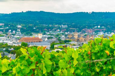 Petrisberg Tepesi 'nden Trier 'in havadan görünümü, Almanya