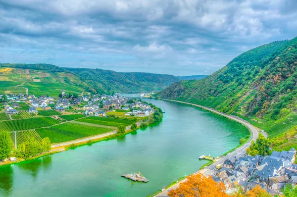 Vista aérea de Beilstein de Burg Metternich, Alemanha — Fotografia de Stock