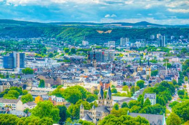 Koblenz, Almanya 'nın havadan görünümü