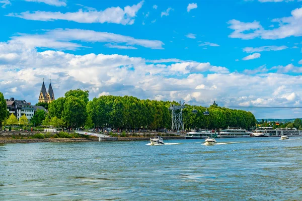 Rio Rhein perto de Koblenz na Alemanha — Fotografia de Stock