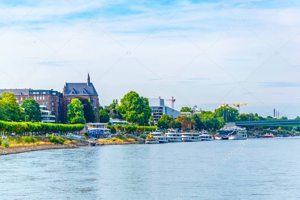 Riverside of Rhein in Bonn in Germany
