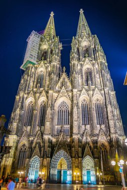 Night view of the cathedral in Cologne, Germany