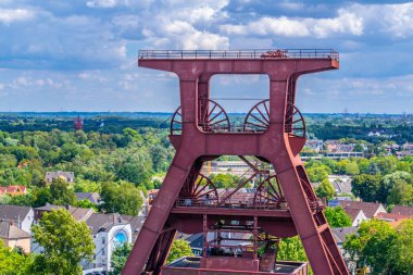 Essen, Almanya 'daki Zollverein sanayi kompleksinin havadan görünümü