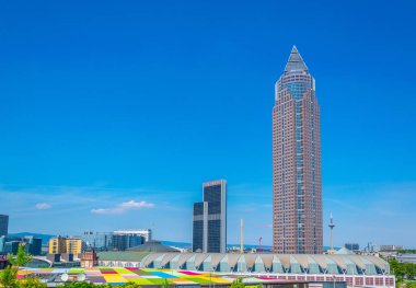 Frankfurt, Almanya, 18 Ağustos 2018: Frankfurt 'un Cityscape