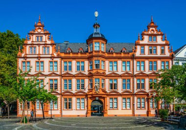 Mainz, Almanya, Ağustos 17, 2018: Gutenberg müzesinin görünümü