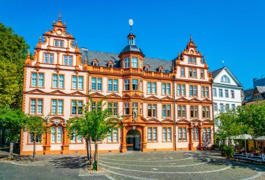 Mainz, Almanya, Ağustos 17, 2018: Gutenberg müzesinin görünümü