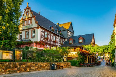Rudesheim Rhein, Almanya, 16 Ağustos 2018: Rud şehir merkezi