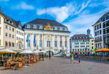 BONN, GERMANY, AUGUST 12, 2018: Marktplatz in the center of Bonn clipart