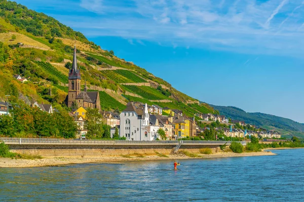 LORCHHAUSEN, ALEMANIA, 16 DE AGOSTO DE 2018: Lorchhausen ciudad en alemán — Foto de Stock