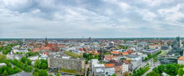 Hannover, Almanya, 29 Nisan, 2018: Marktkirche Kilisesi, Almanya hakim Hannover havadan görünümü