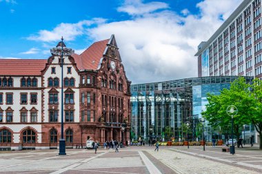 Dortmund, Almanya, Nisan 30, 2018: Friedensplatz görünümü 