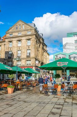 Dortmund, Almanya, 30 Nisan 2018: c Markt Meydanı görünümü