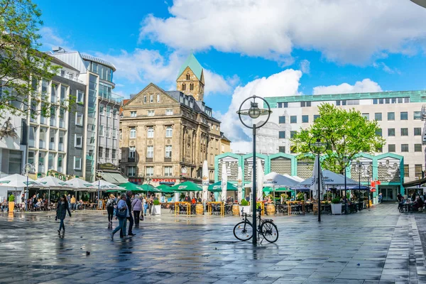 Dortmund, Almanya, 30 Nisan 2018: c Markt Meydanı görünümü — Stok fotoğraf