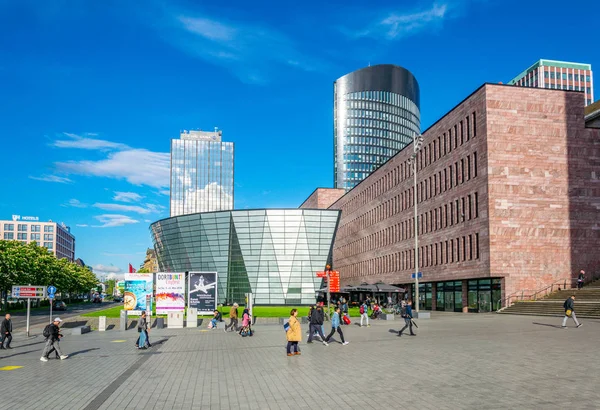 DORTMUND, GERMANY, APRIL 30, 2018: People are passing by municip — Stock Photo, Image