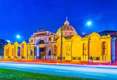 Carlsberg glyptotek Kopenhag gece boyunca, Danimarka.