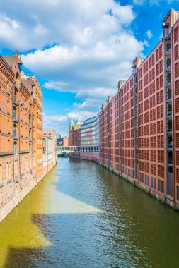Speicherstadt depo bölgesi Hamburg, Almanya.