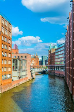 Speicherstadt depo bölgesi Hamburg, Almanya.
