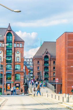 Speicherstadt depo bölgesi Hamburg, Almanya.