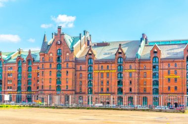Speicherstadt depo bölgesi Hamburg, Almanya.