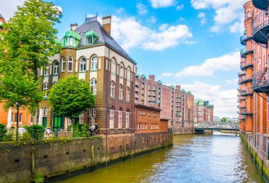 Speicherstadt depo bölgesi Hamburg, Almanya.